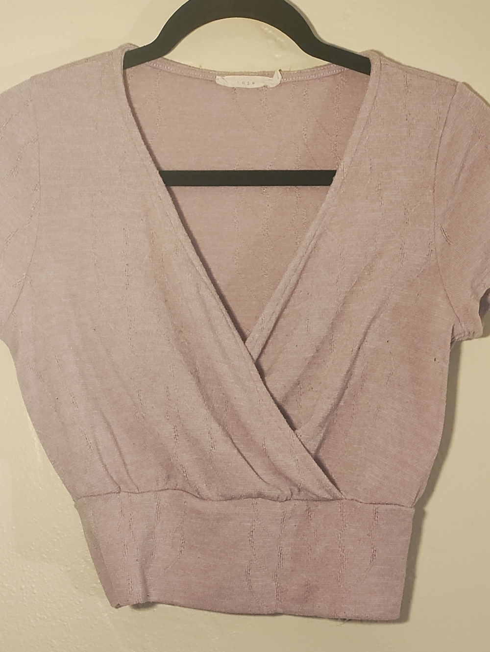 LUSH Lilac Knit Short Sleeve Top
